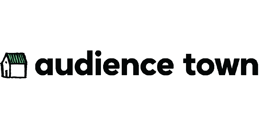 Audience Town logo with a small hand drawn house
